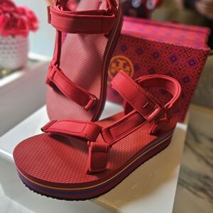 Tory Burch Sport Strappy Sandals In Flare Red